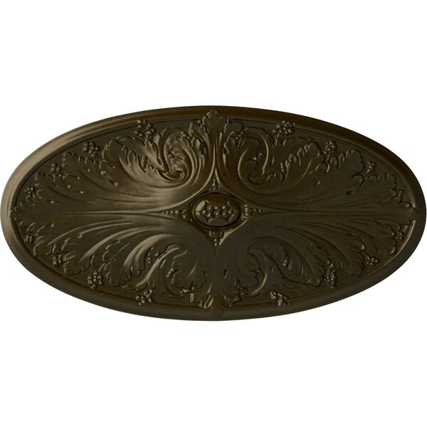 Ekena Millwork Madrid Ceiling Medallion, Hand-Painted Green Gold, 24 3/4"W x 12 1/2"H x 1 3/4"P CM24X12MAGGS - main